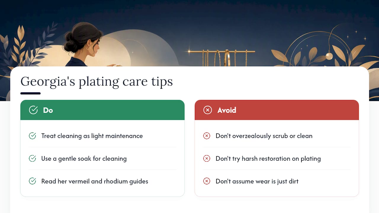 What Georgia Has Learned About Plated Jewelry Care — overview diagram