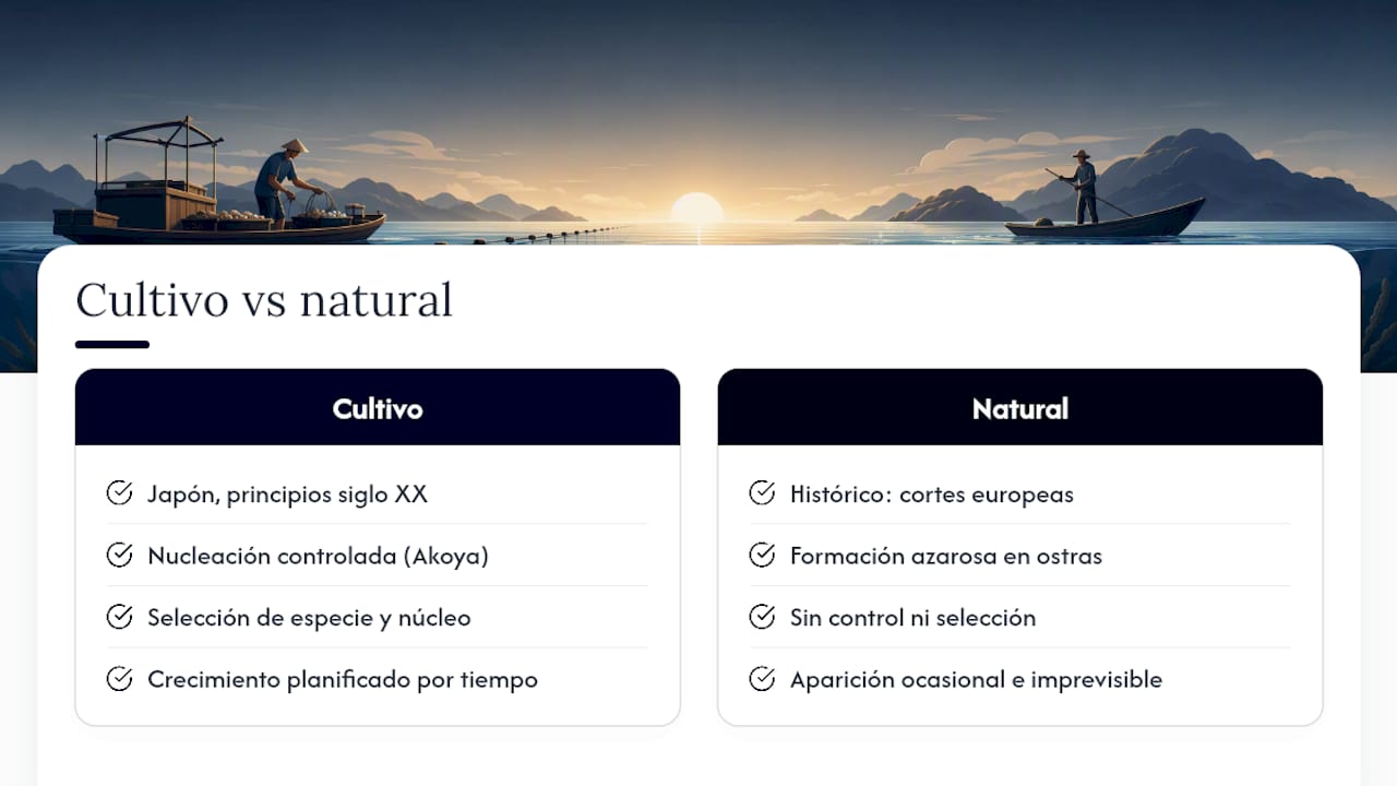 Proceso controlado en el cultivo moderno de perlas