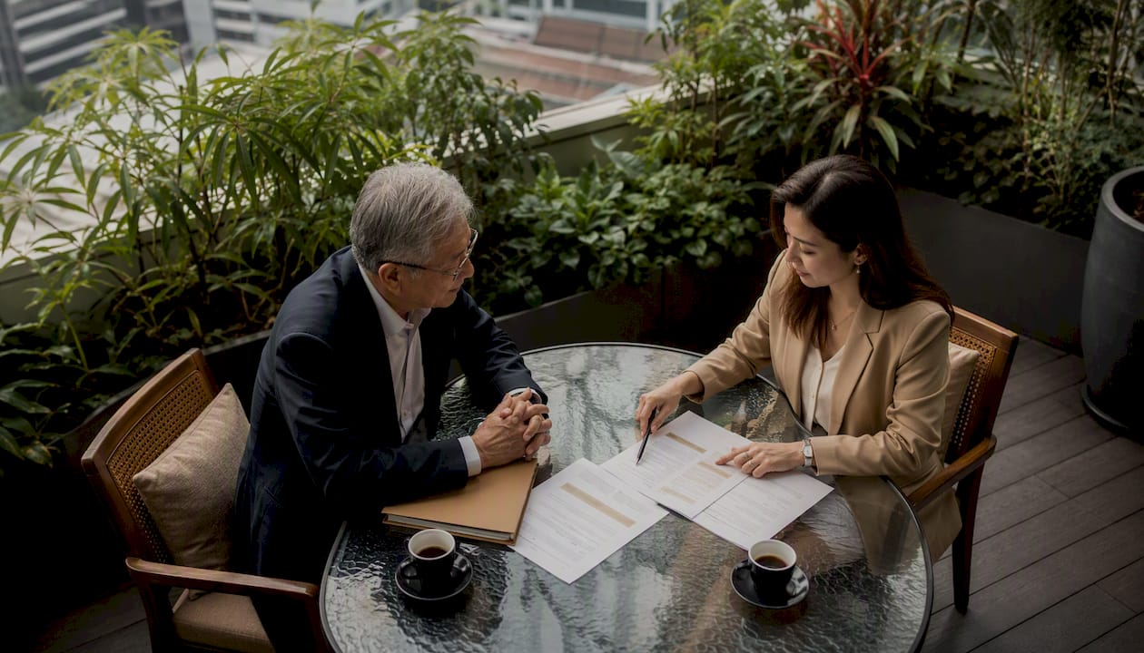Client and lawyer discussing estate planning