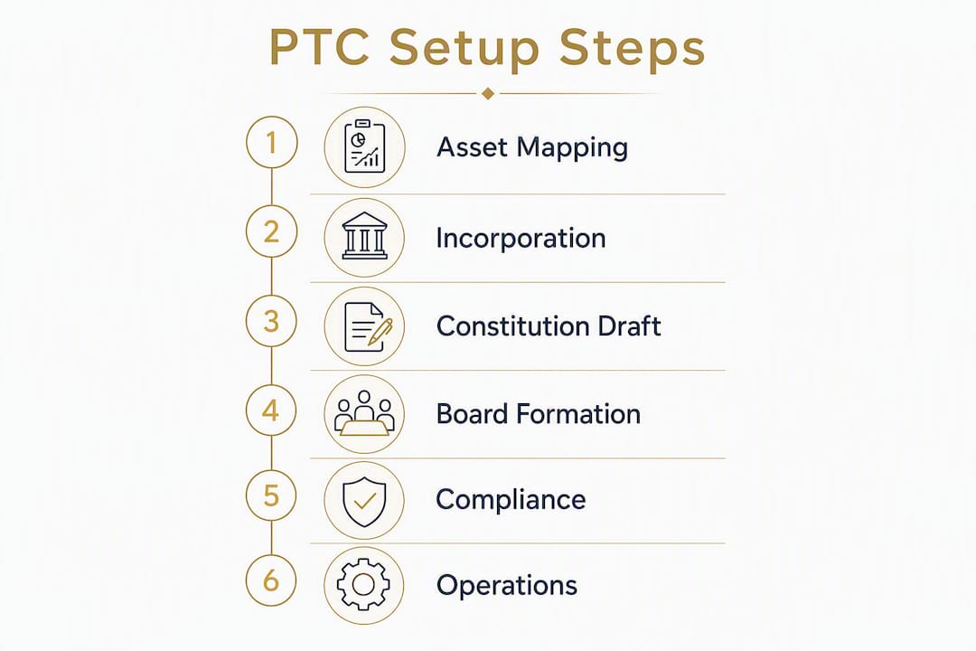 Infographic showing private trust company setup steps