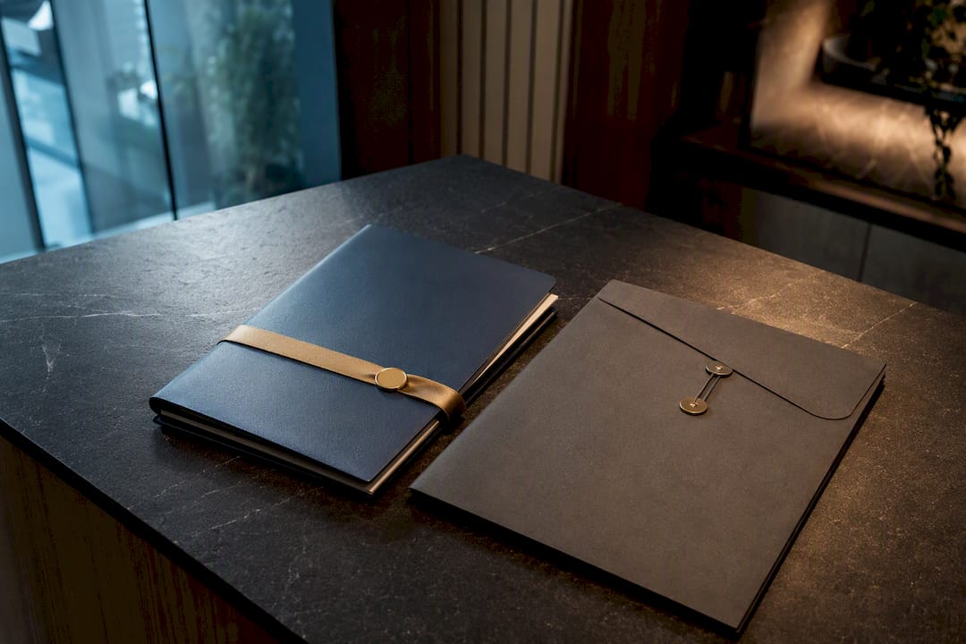 Insurance policy folders prepared for review