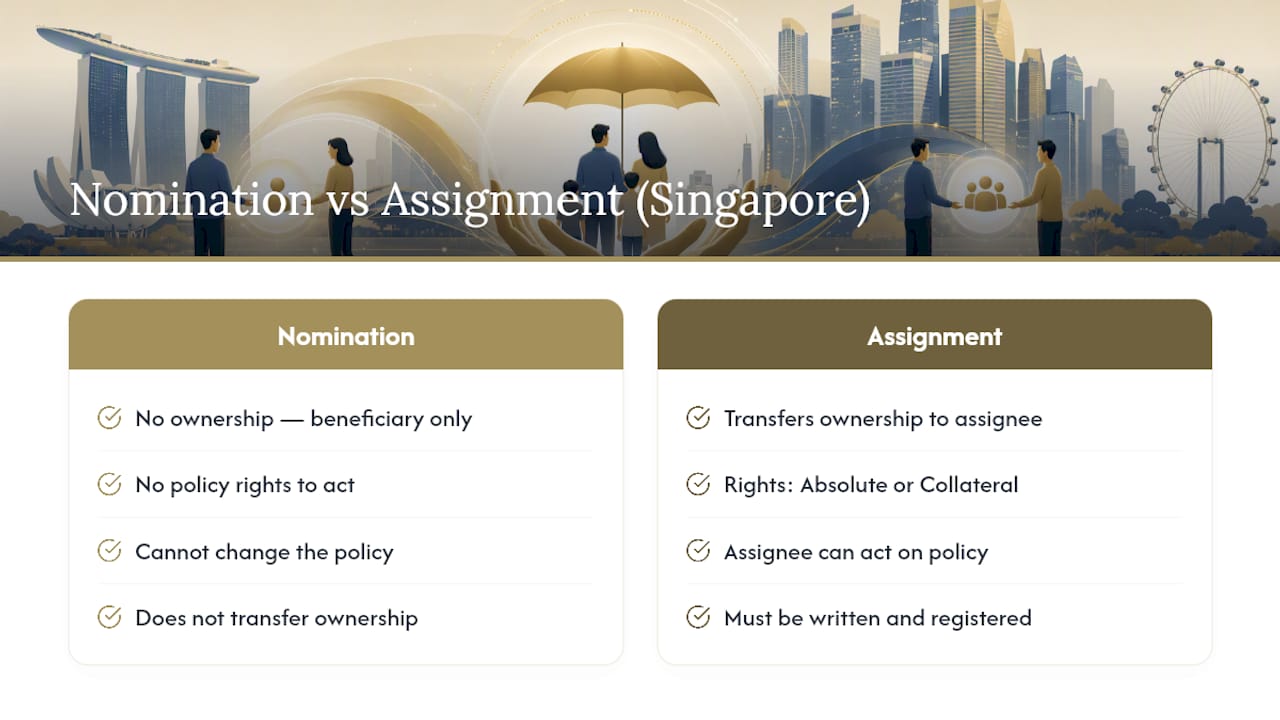 Nomination and assignment rights comparison