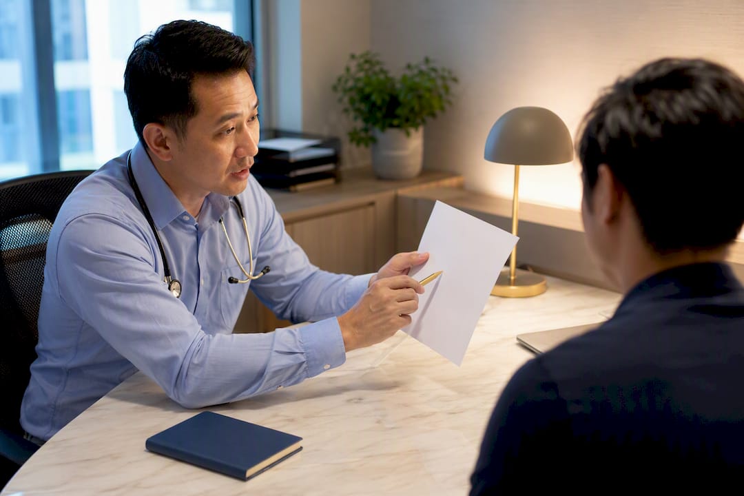 Doctor discussing advance medical directive