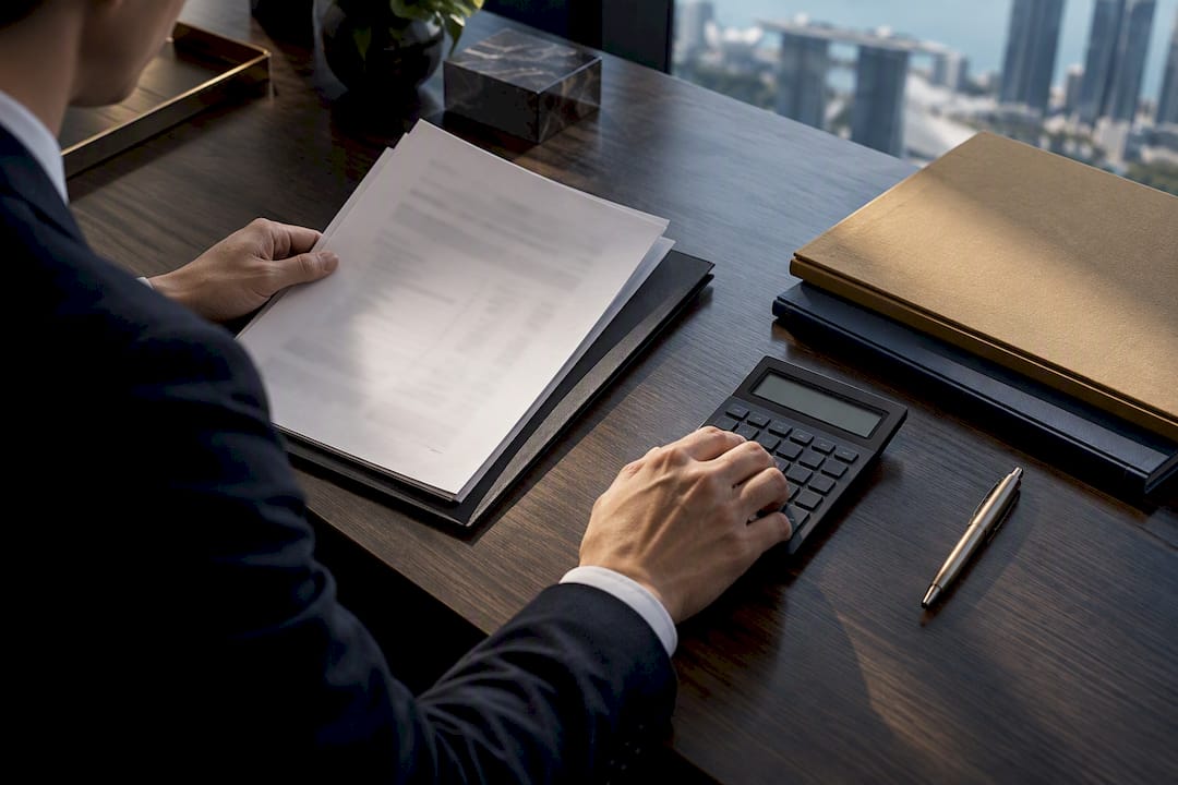 Executor reviewing probate cost materials
