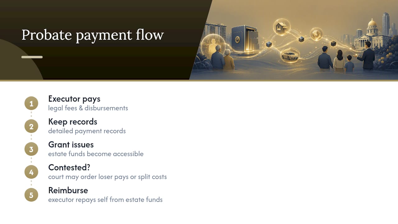 Probate payment and reimbursement flow