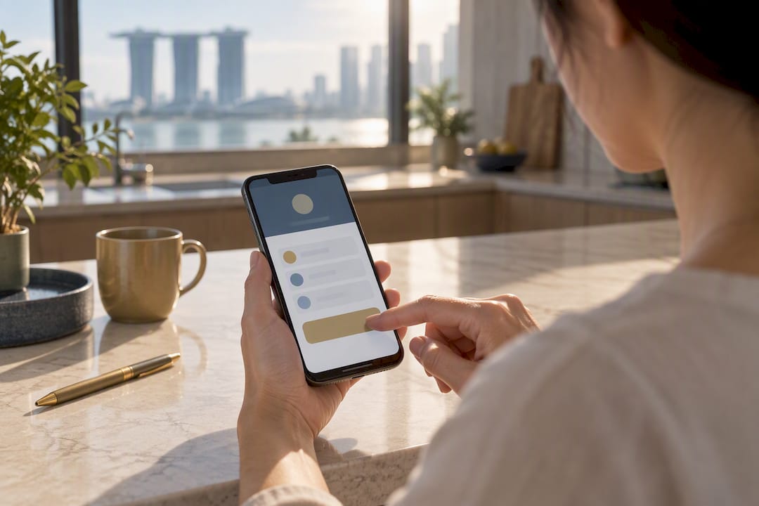 Person completing CPF nomination on smartphone