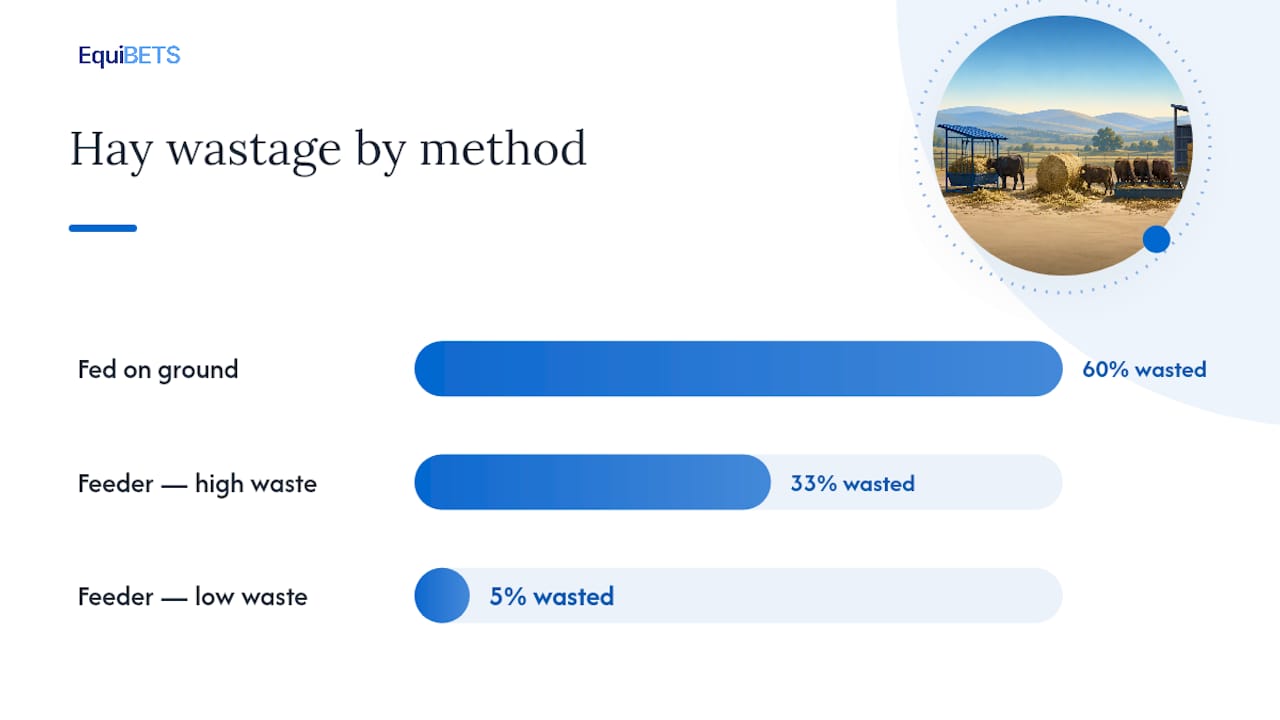 Hay wastage rates by feeding method
