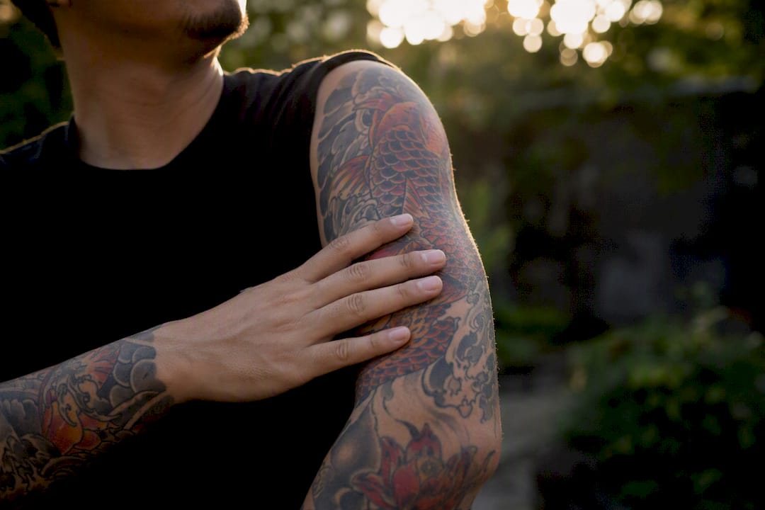 Hydrated skin with rich tattoo colors