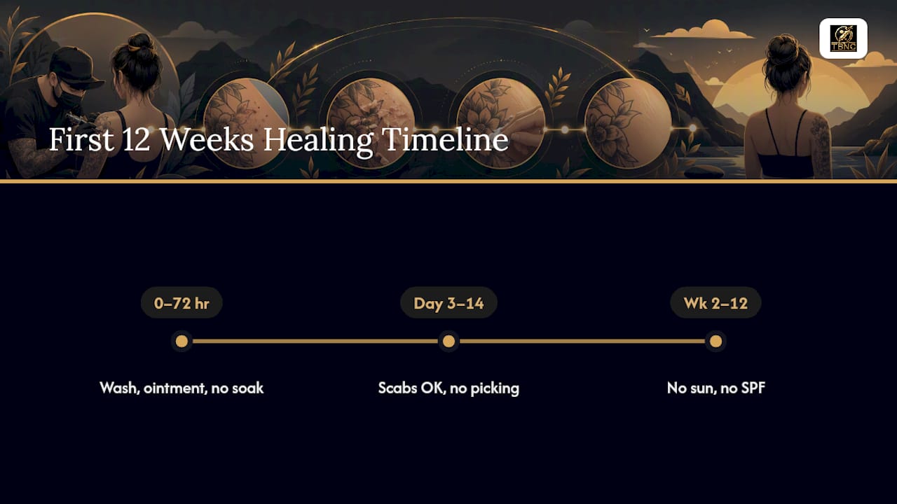 Tattoo healing timeline and care steps