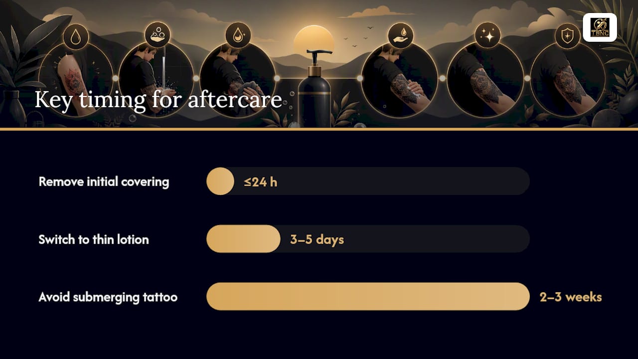 Tattoo healing wash and lotion timeline
