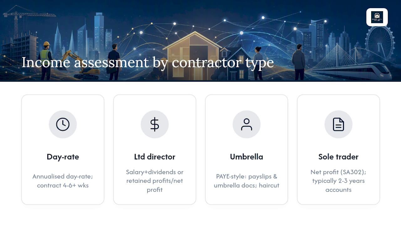 Diagram of contractor income assessment types