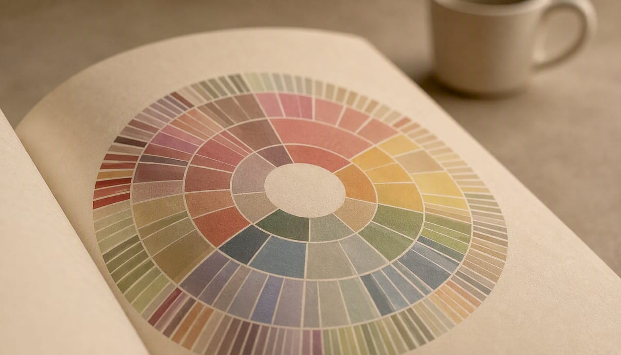 Close-up of coffee aroma wheel rings and categories