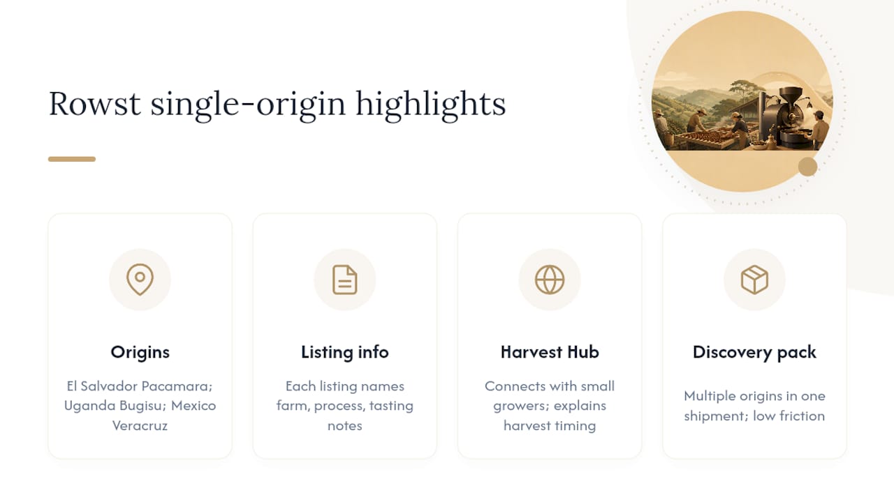 Start With Rowst's Single-Origin Collection — overview diagram