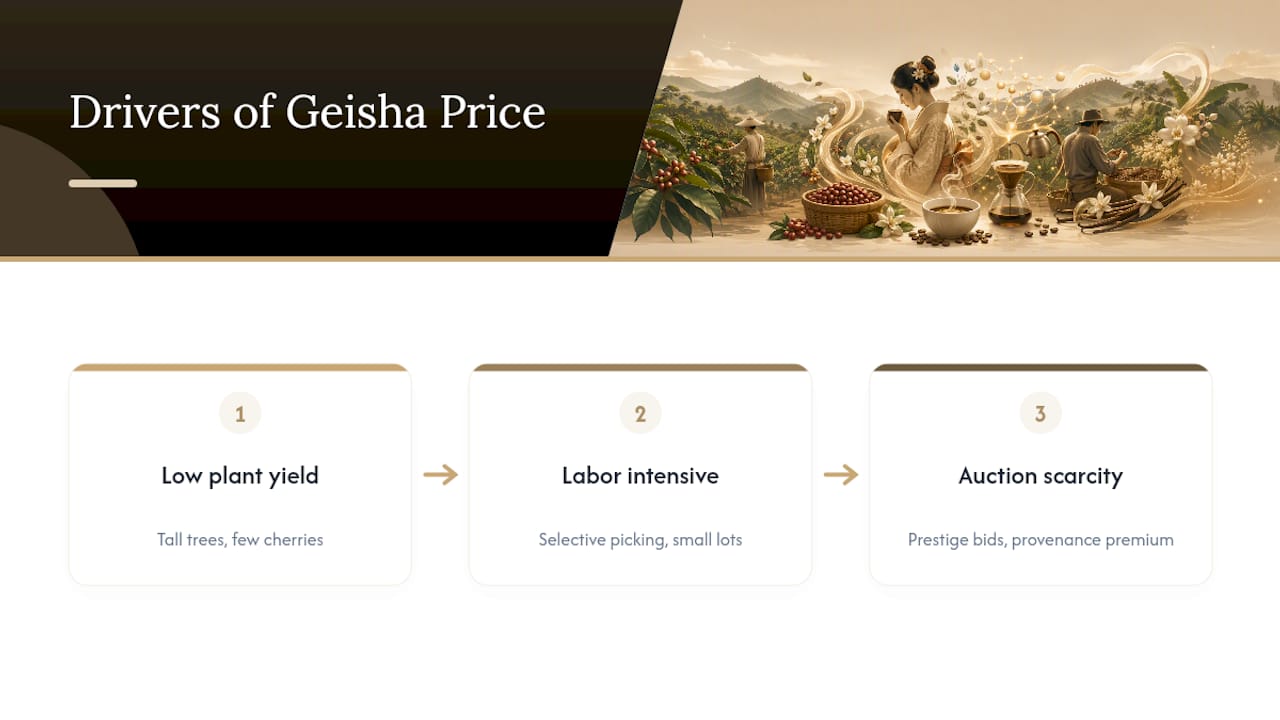 Three forces increasing Geisha coffee prices