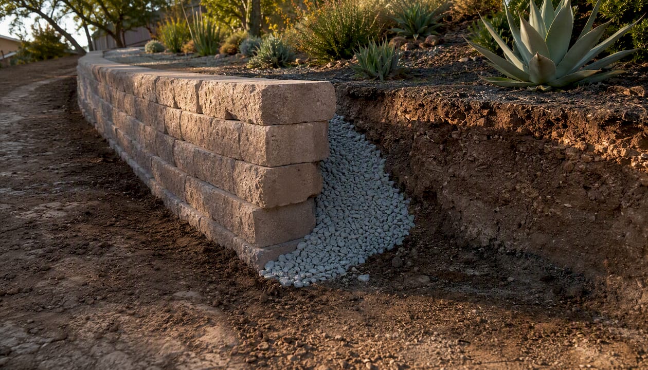 Crushed stone versus clay soil backfill comparison