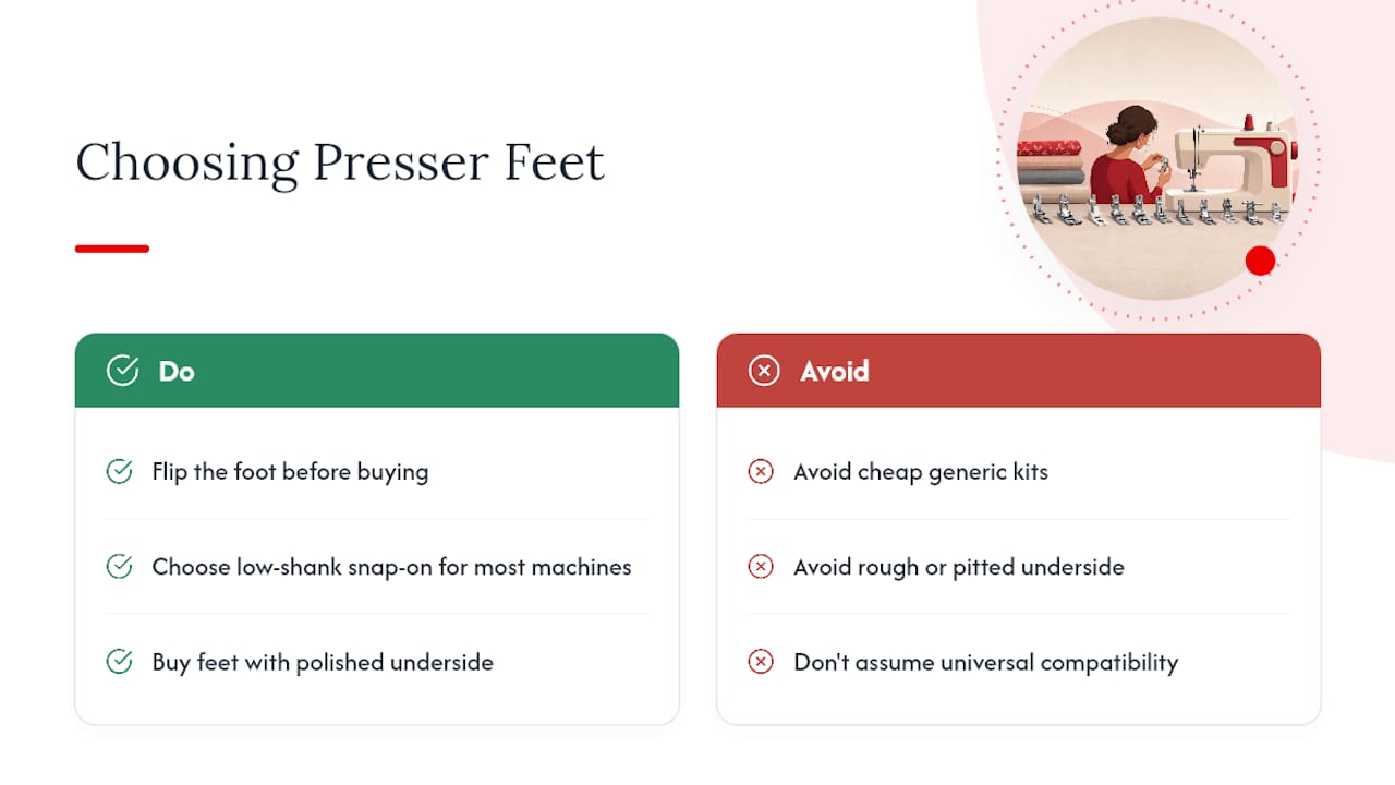 Are Sewing Machine Presser Feet Universal? — overview diagram