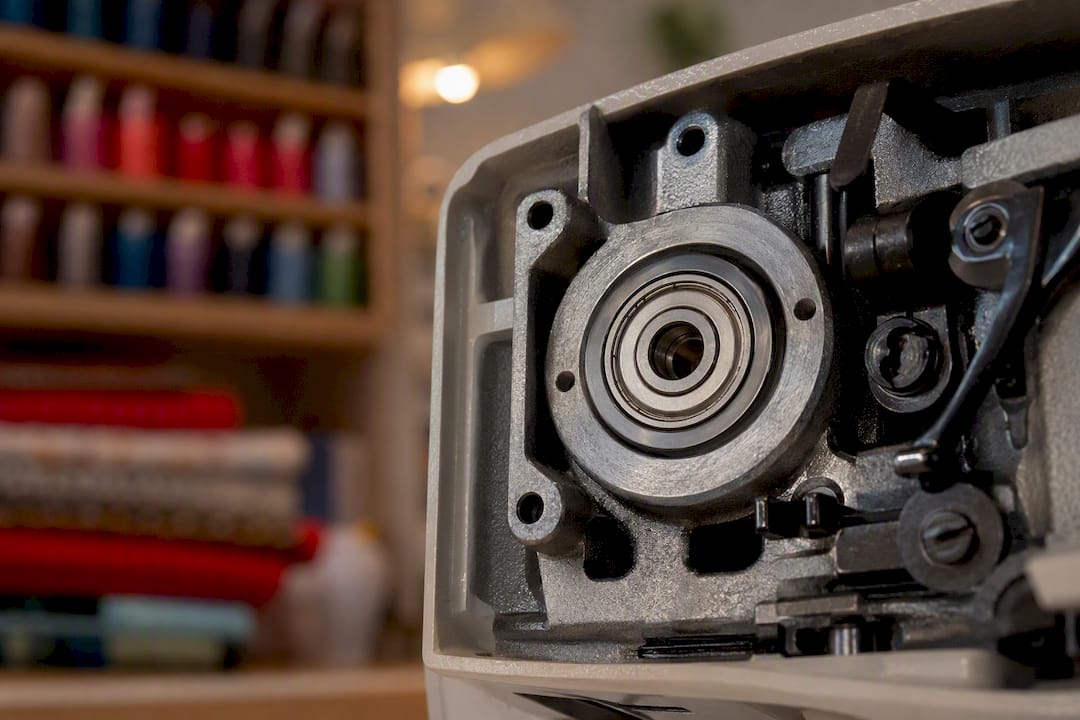 Close-up of sealed sewing machine bearing