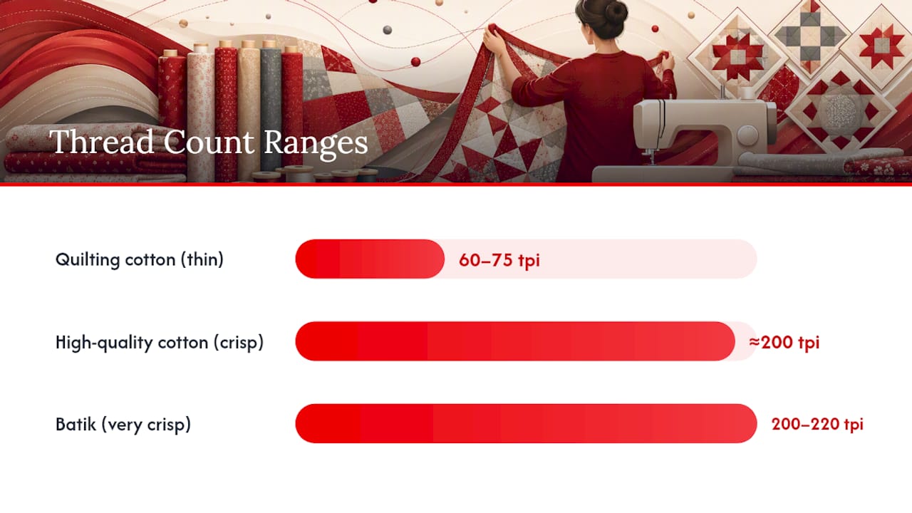 Thread count ranges comparison chart