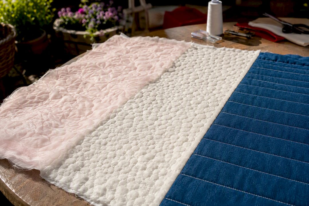 Quilting stitches on fabrics of various weights