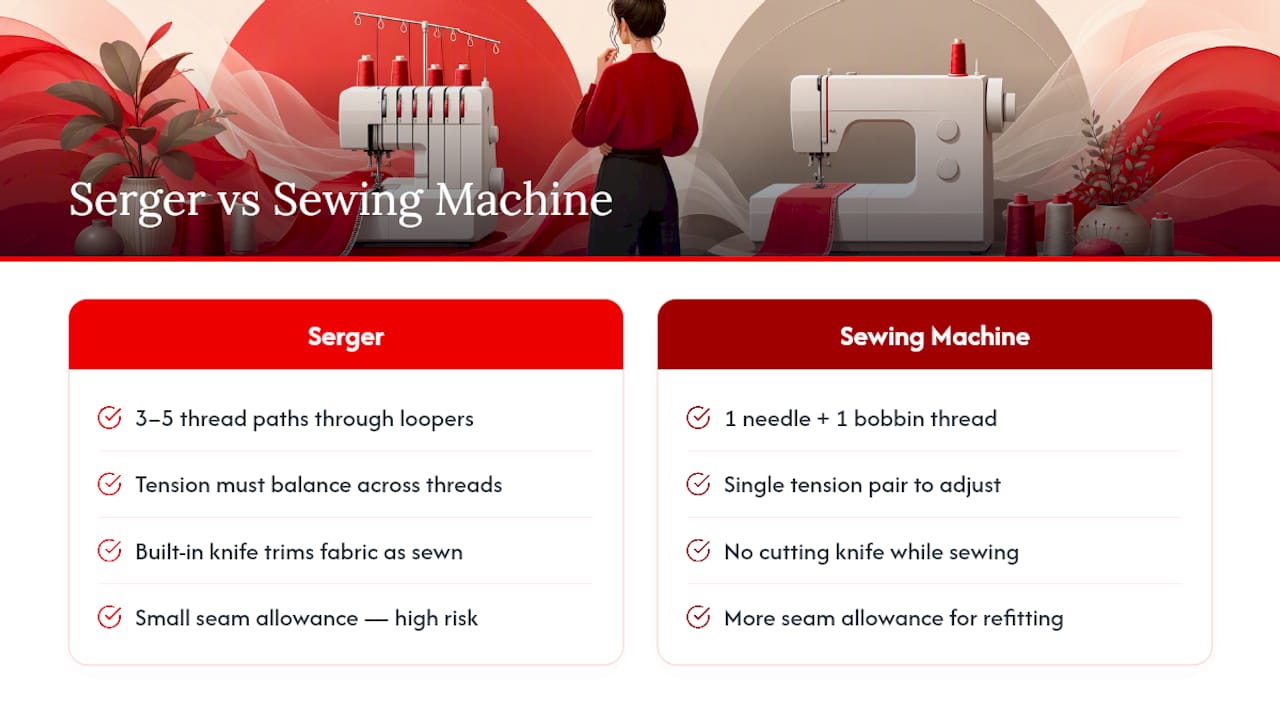 Why Sergers Have a Steeper Learning Curve — overview diagram