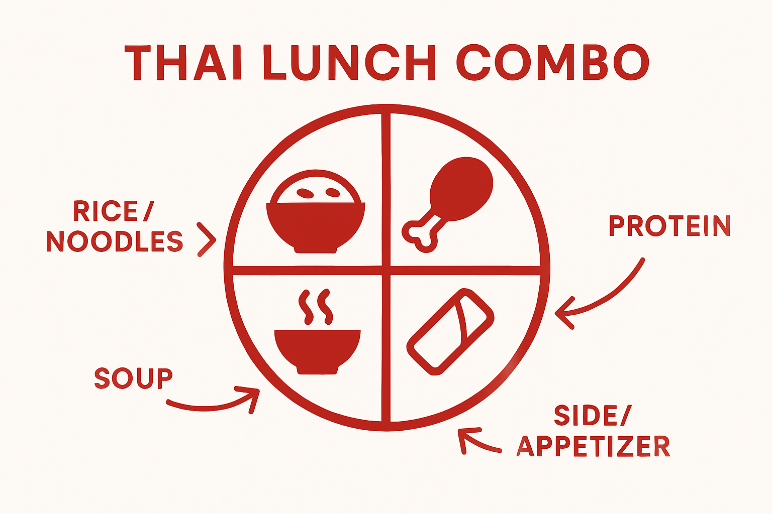 Thai lunch combo components infographic