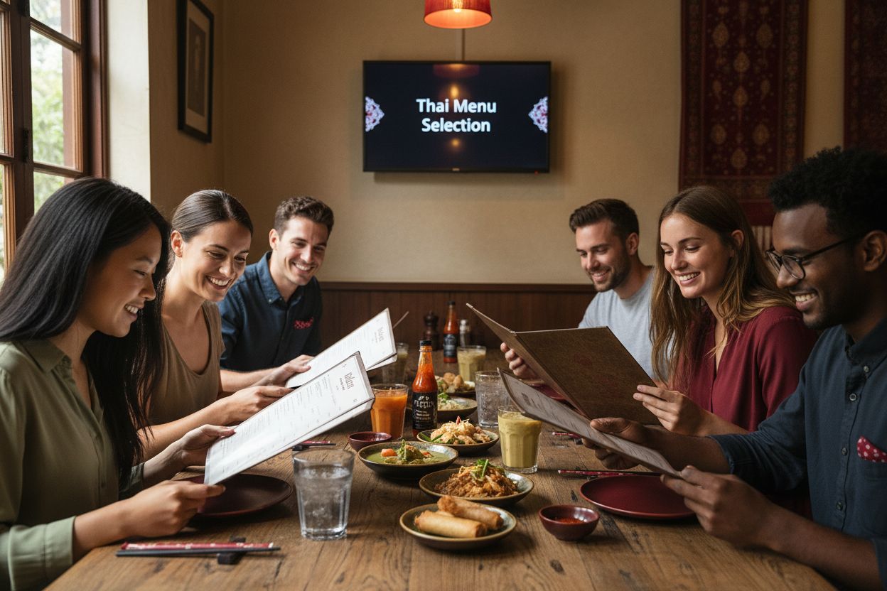 Thai restaurant diners menu