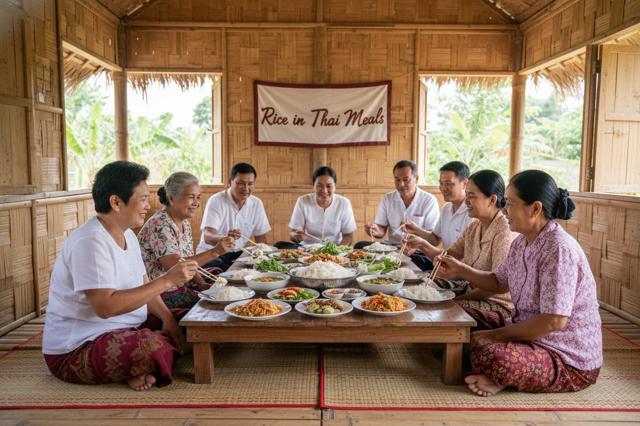 Thai family rice meal