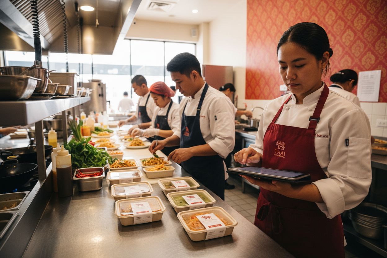 Thai kitchen delivery preparation