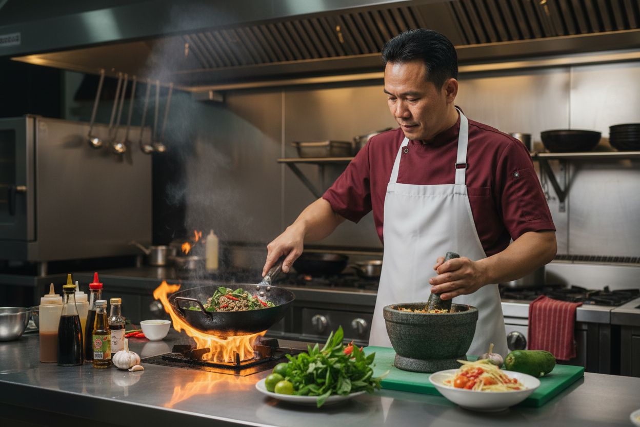 thai chef cooking