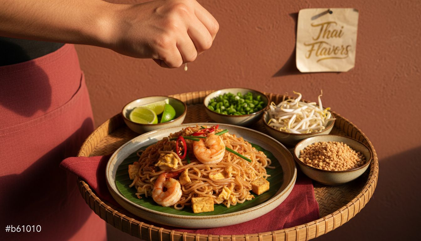 Traditional Pad Thai garnishes and sides