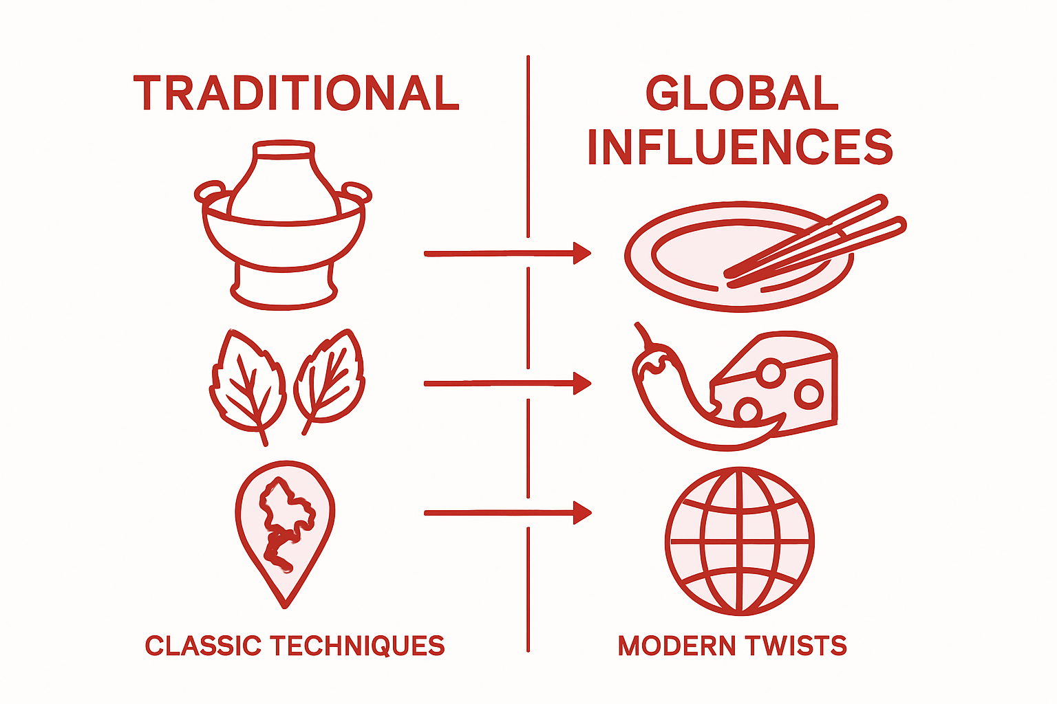 Infographic comparing authentic and fusion Thai food