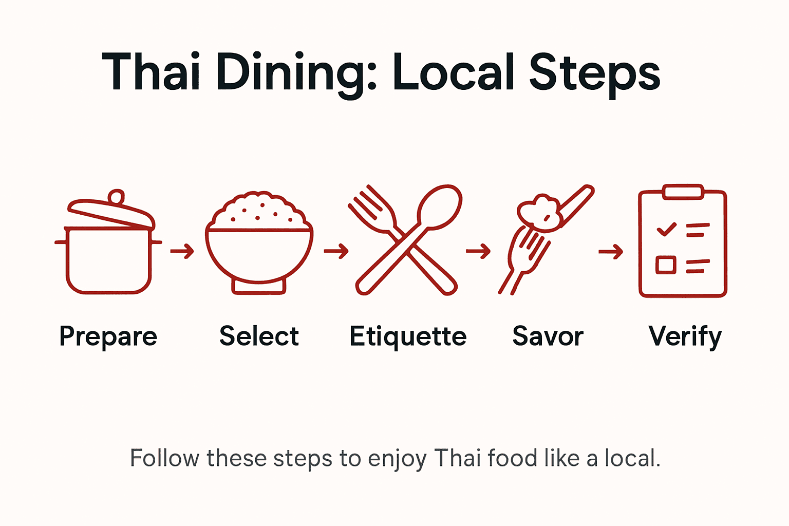 Infographic showing Thai dining steps