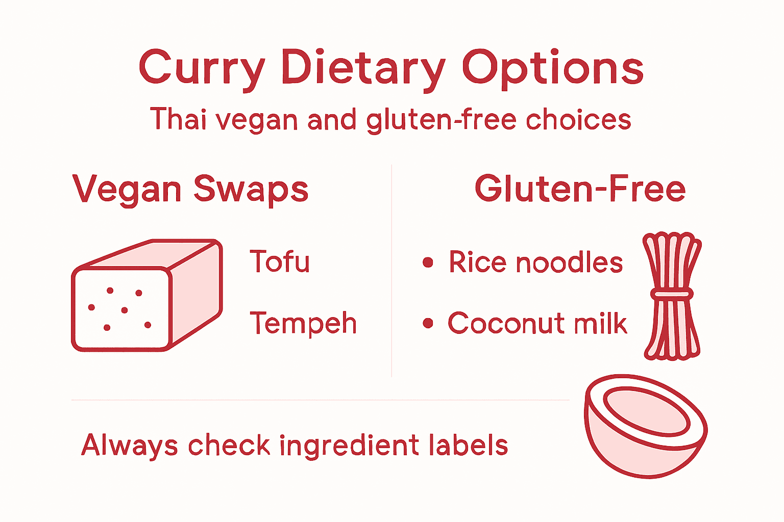 Infographic on vegan and gluten-free Thai curry