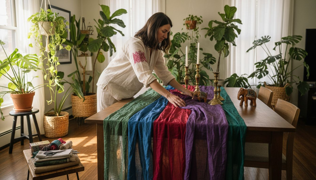 Arranging Thai-inspired event decorations at home
