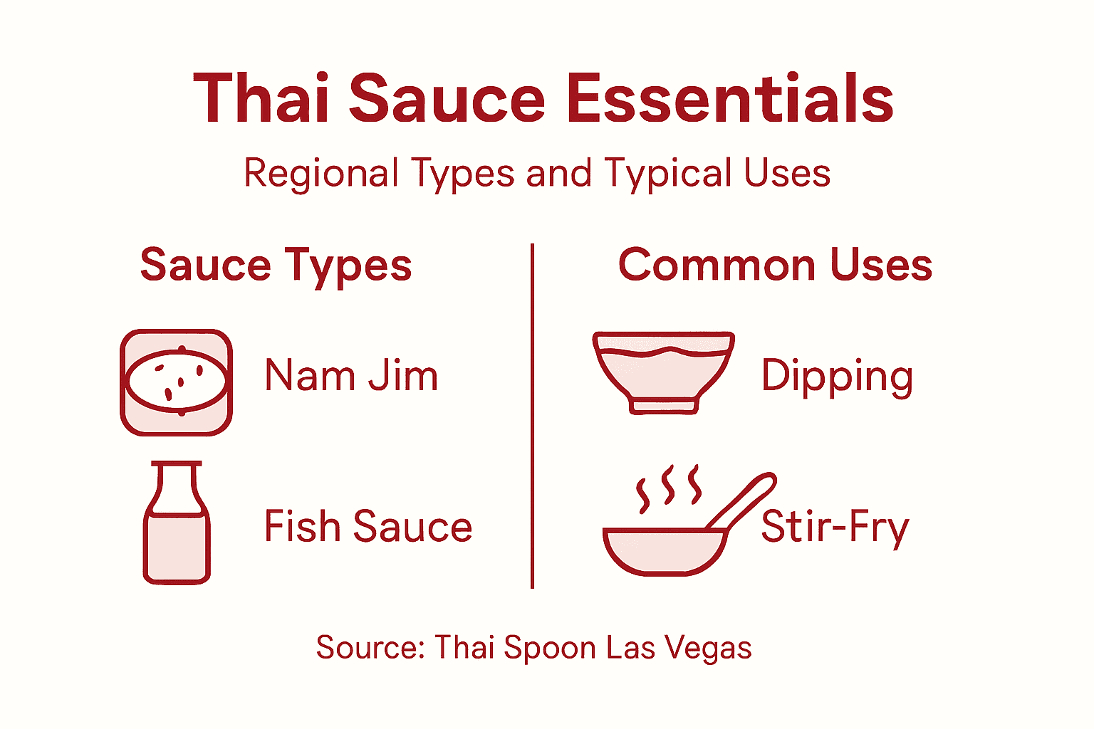 Infographic showing Thai sauce types and uses