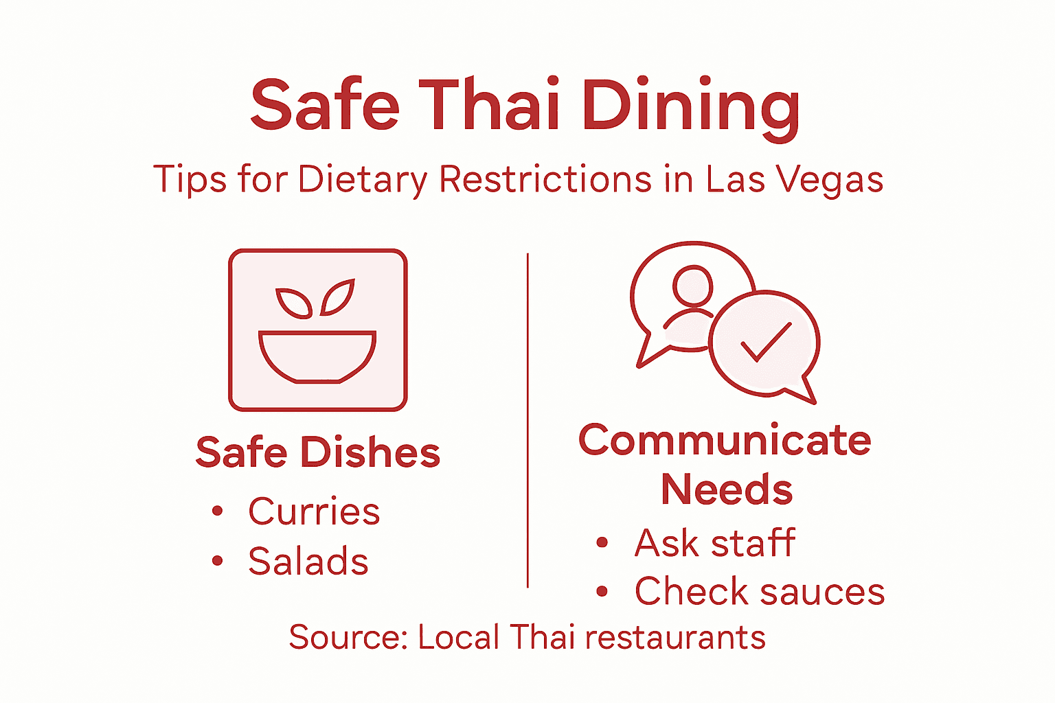 Infographic with safe Thai dining tips