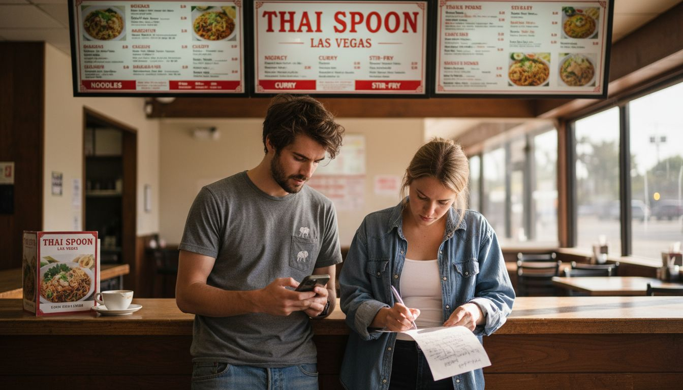Couple ordering takeout at Thai Spoon