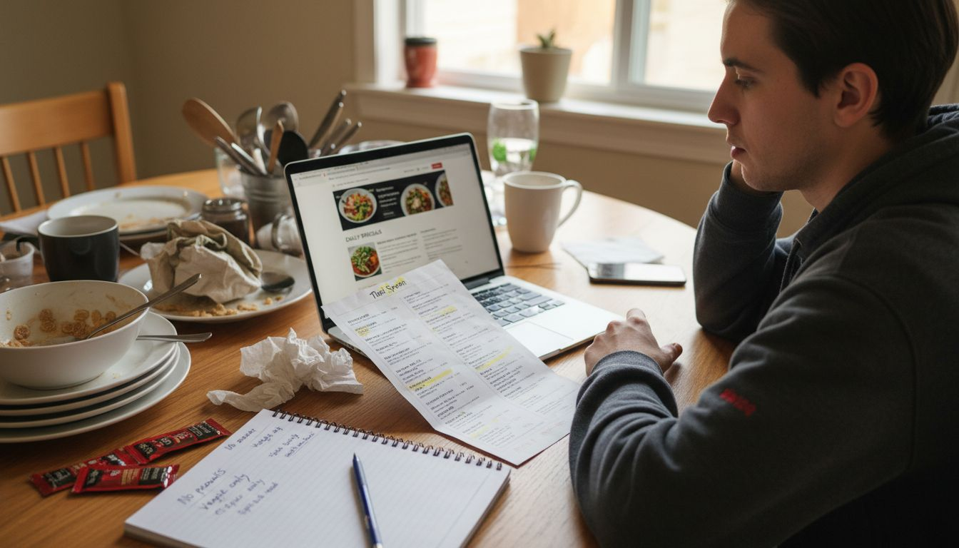 Choosing dishes from Thai Spoon menu