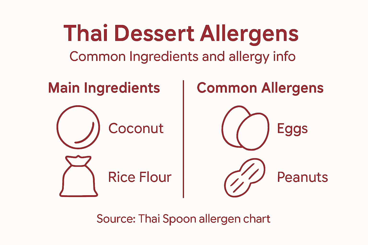 Infographic of Thai dessert allergens and ingredients