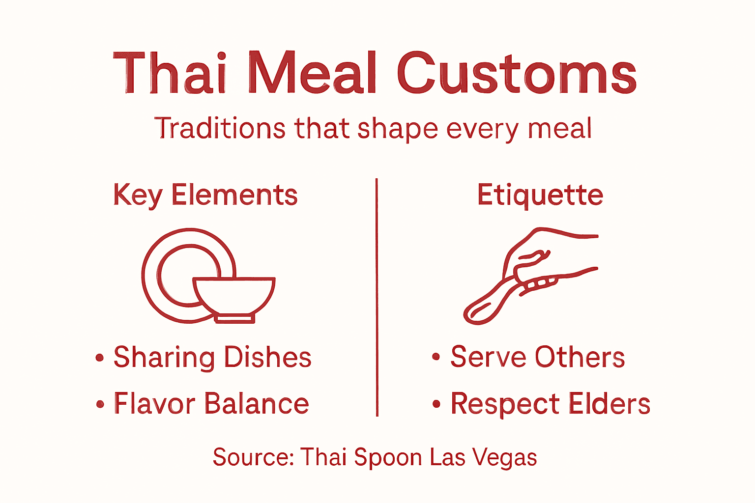 Infographic overview of Thai meal customs