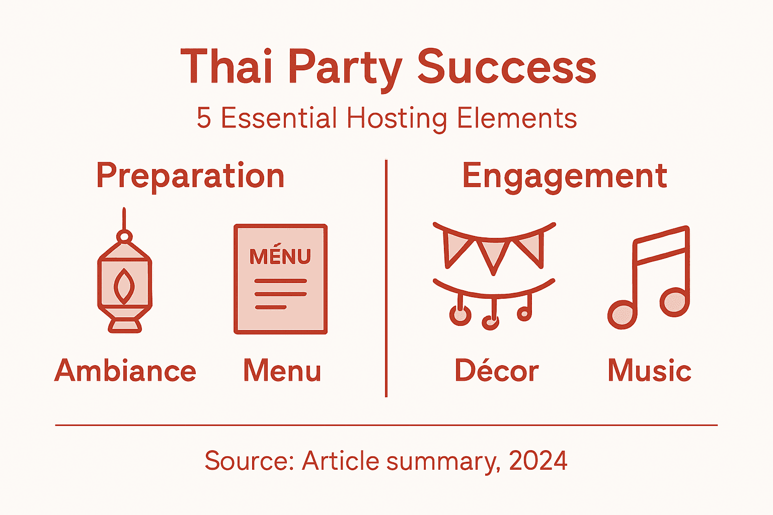 Infographic showing Thai party hosting essentials