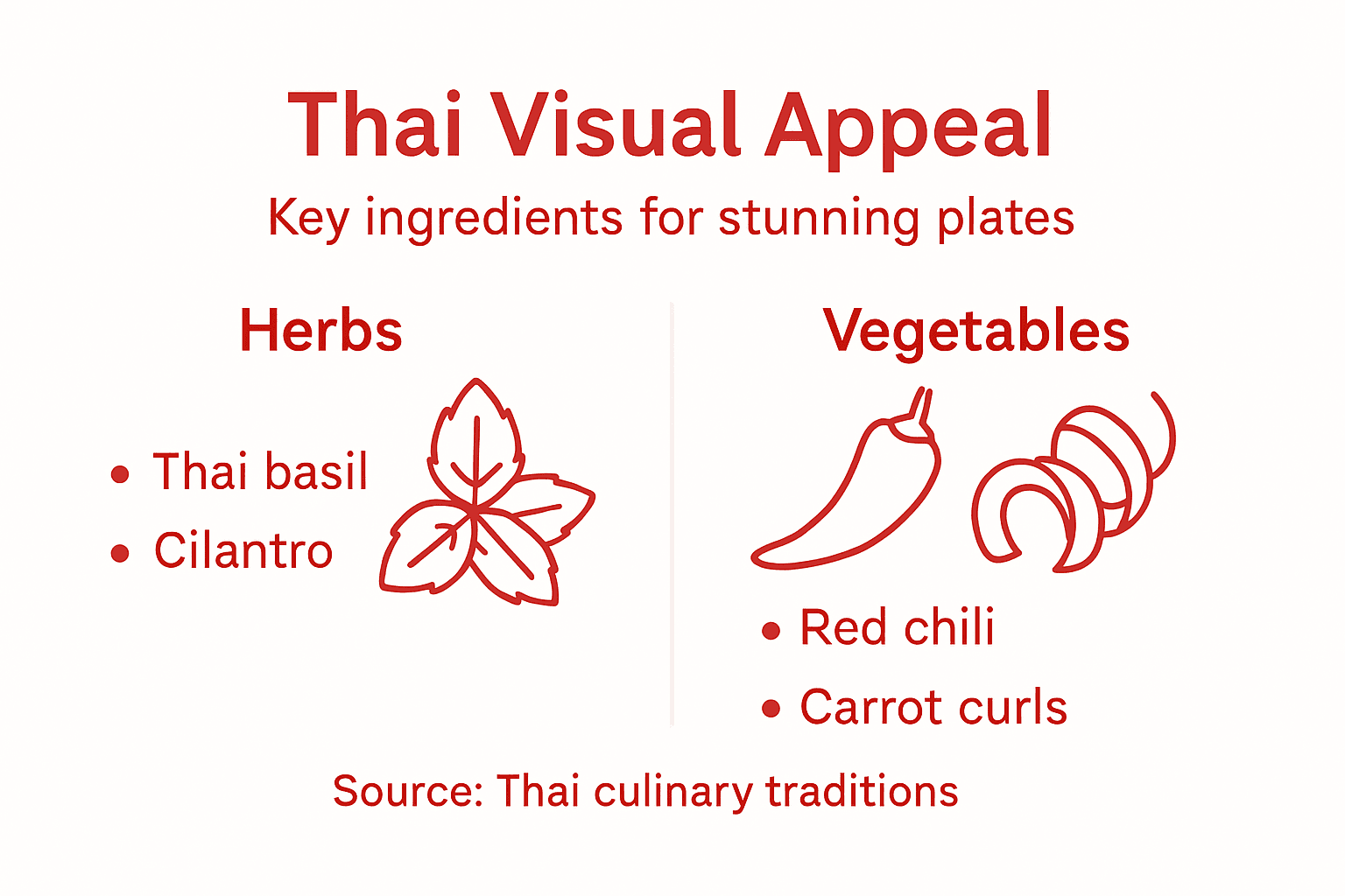 Infographic showing Thai visual appeal ingredients