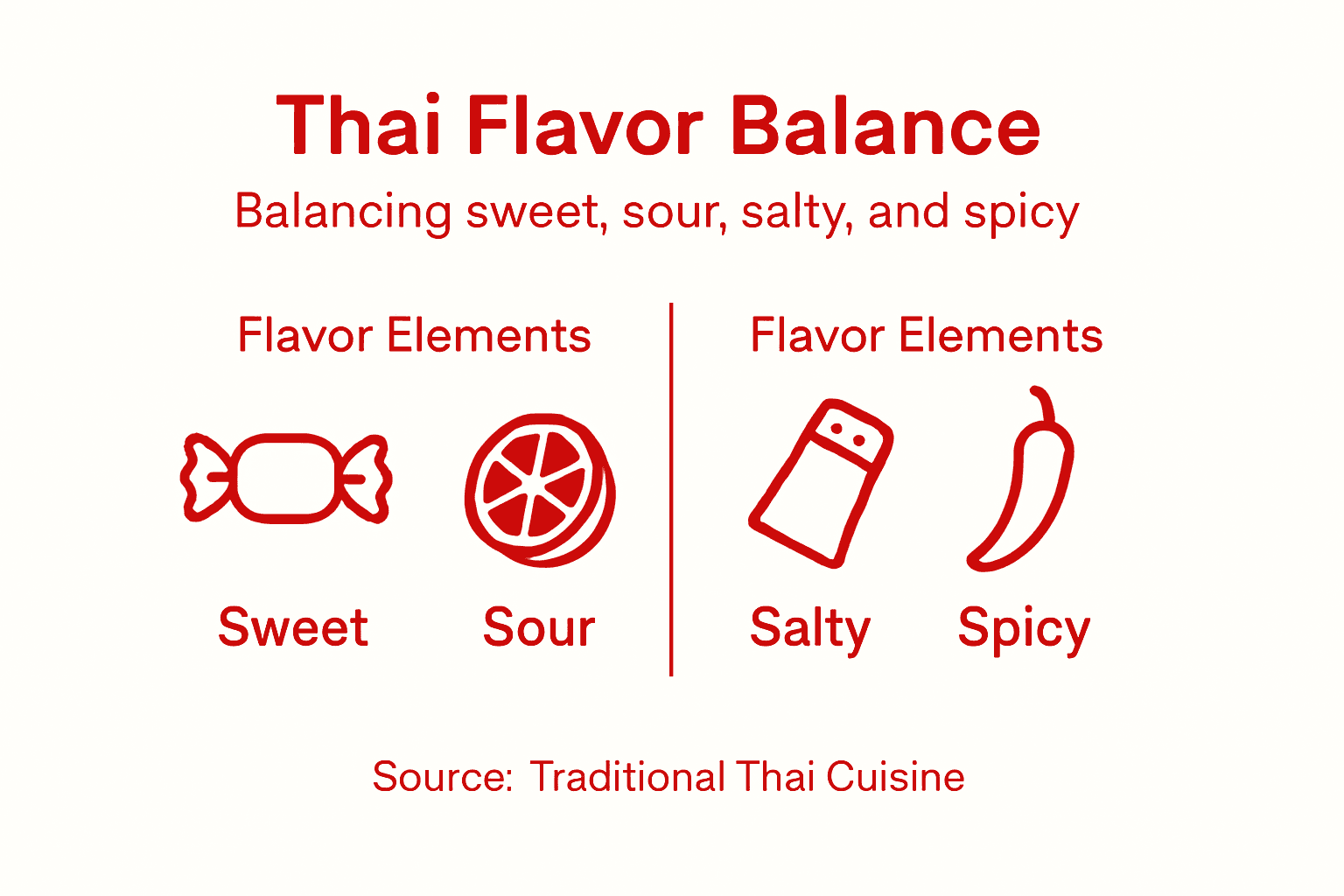 Infographic shows Thai flavor balance overview