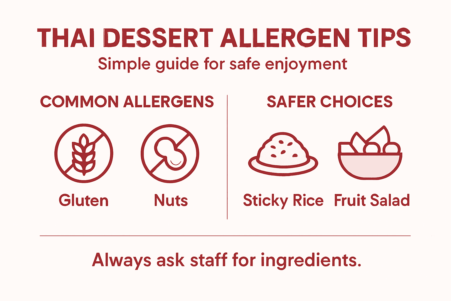 Infographic on Thai dessert allergens and safer options