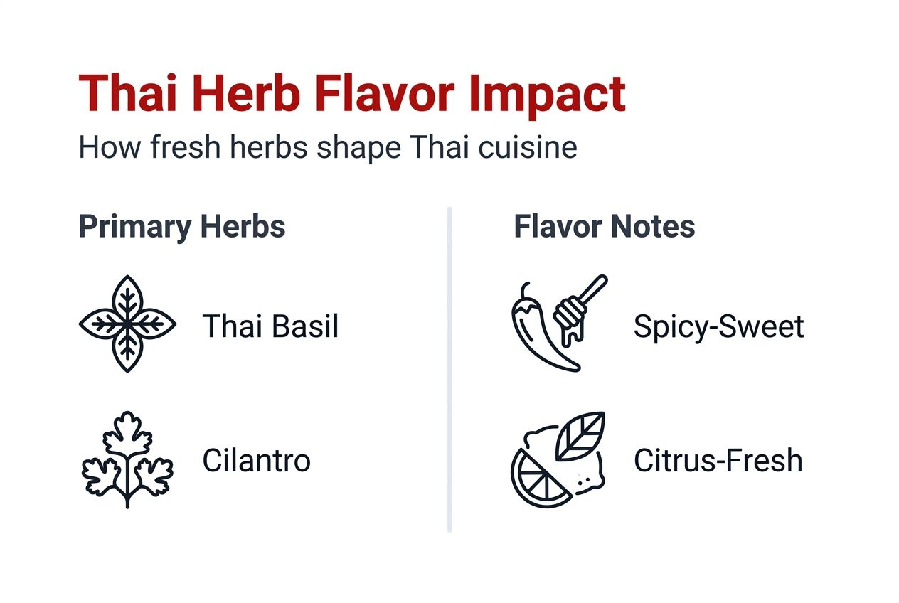 Infographic showing Thai herbs and flavors