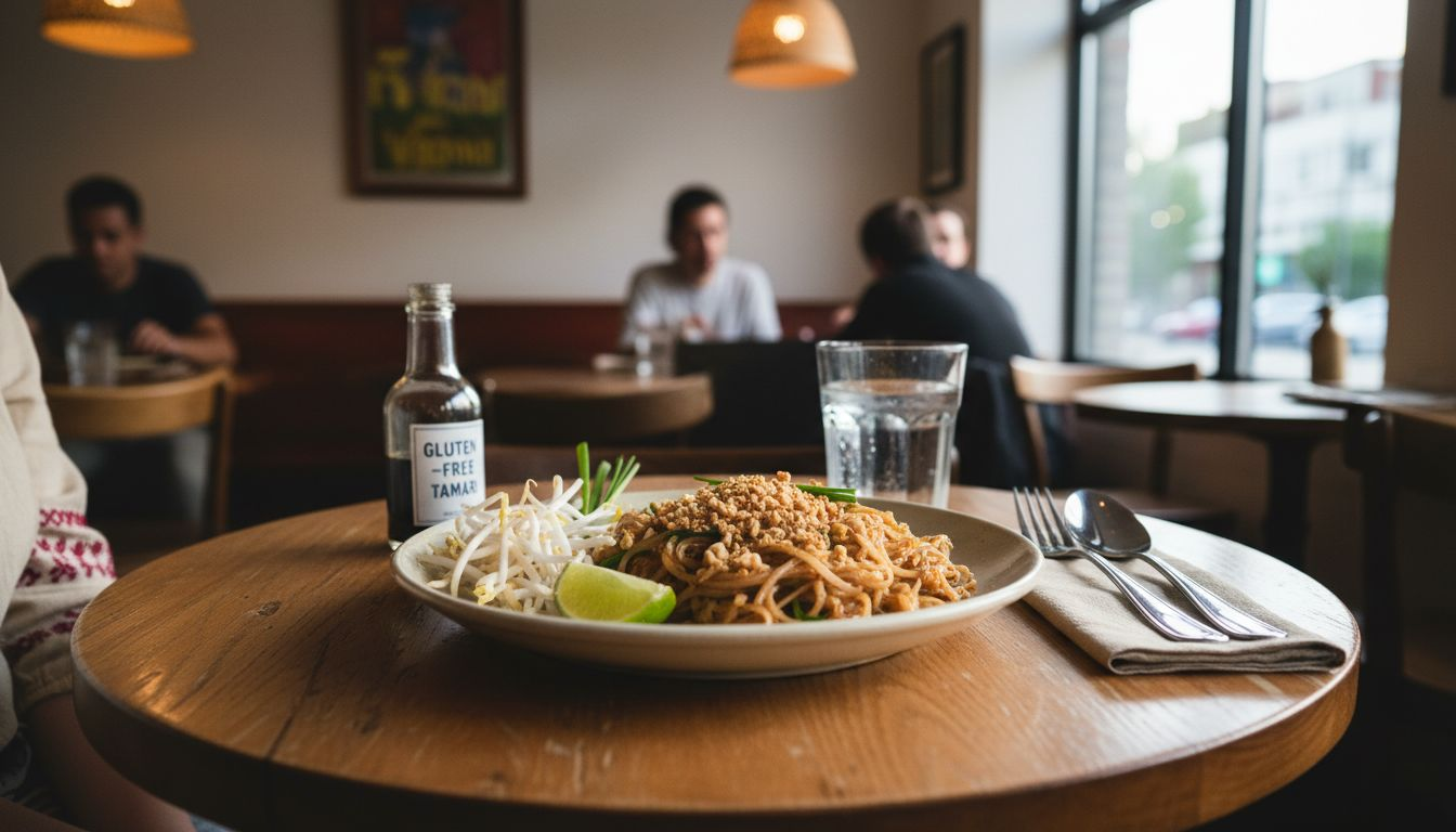 Pad Thai dish made gluten-free at local Thai restaurant