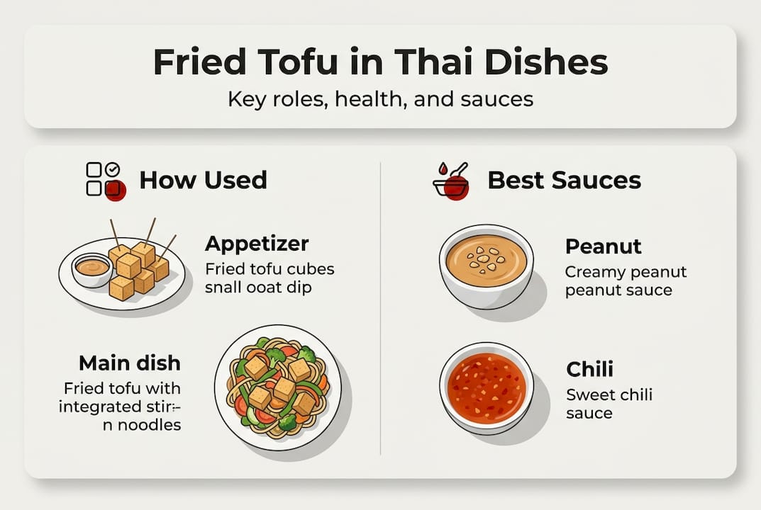 Infographic fried tofu roles and sauces