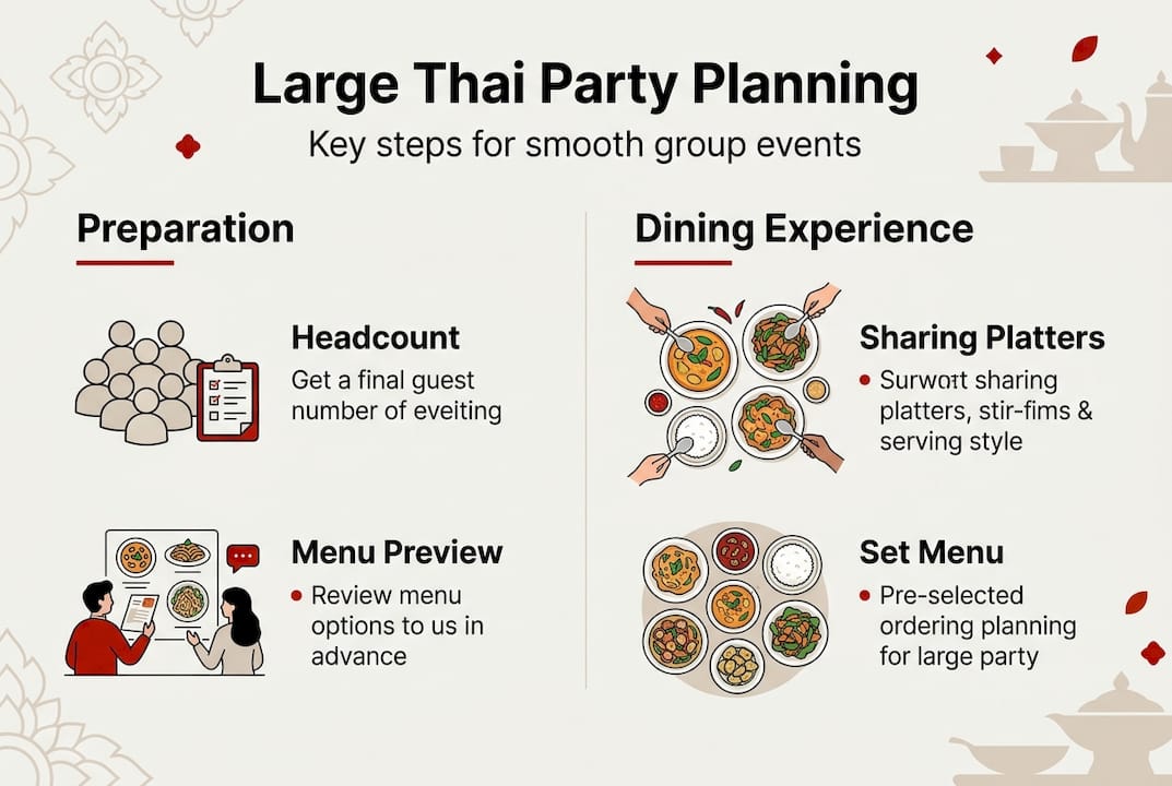 Infographic showing Thai group dining tips
