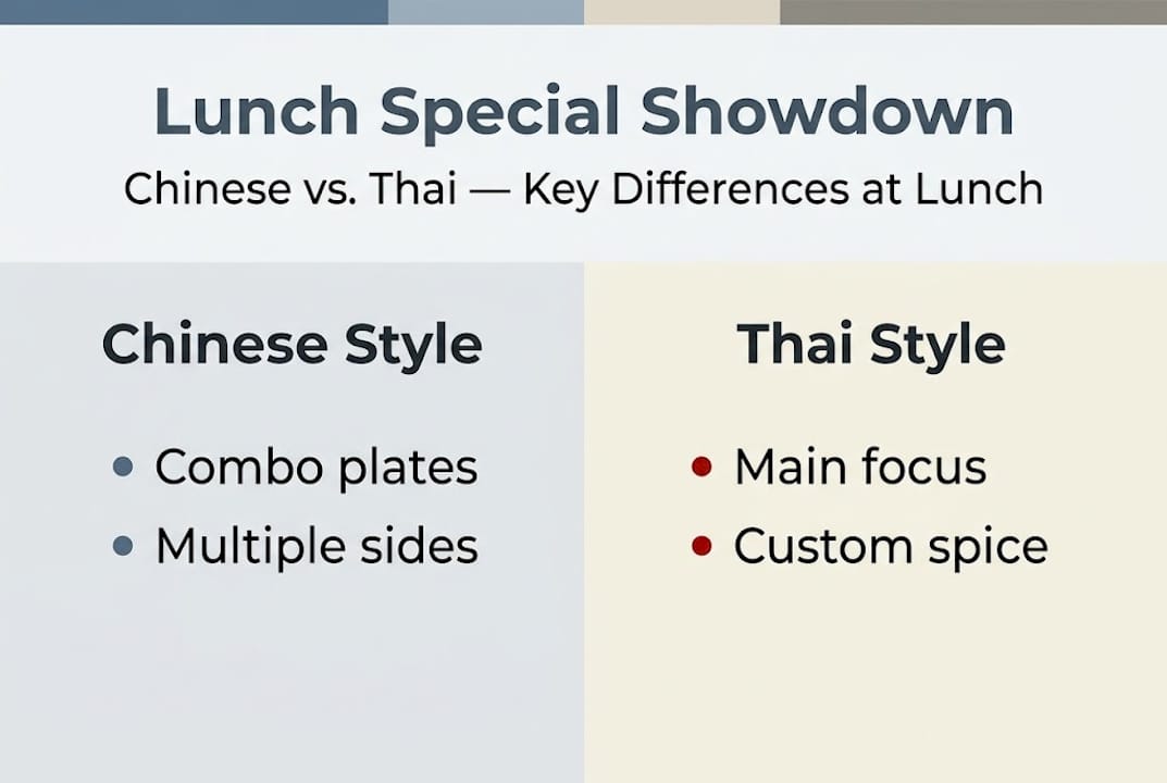 Infographic comparing Chinese and Thai lunch specials