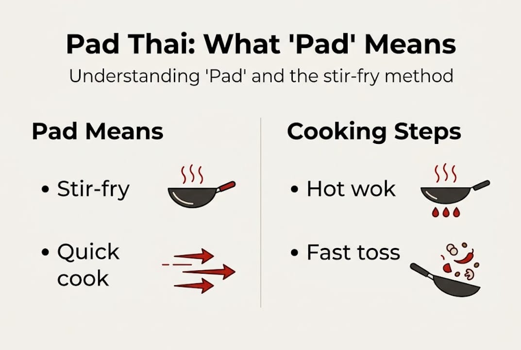 Infographic meaning of Pad in Pad Thai